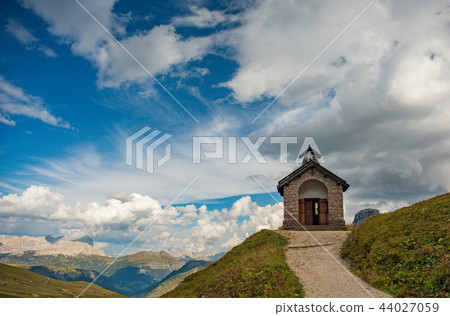 little church on Passo Pordoi Dolomites, Italy little church on Passo Pordoi Dolomites, Italy 44027059