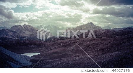 Scenic view of Italian Dolomites mountains 44027176