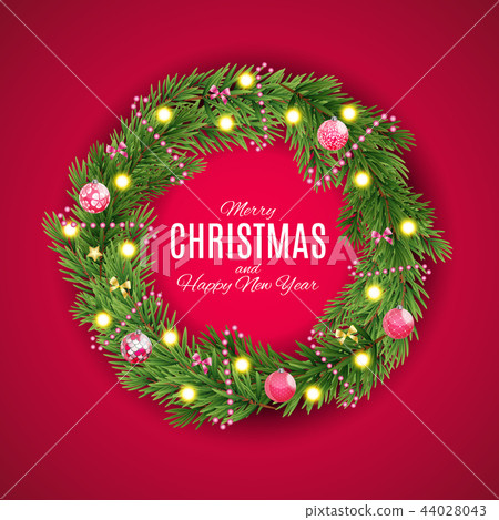 Merry Christmas and New Year Background. Vector Illustration 44028043