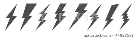 Creative vector illustration of thunder and bolt lighting flash icon set isolated on transparent Creative vector illustration of thunder and bolt lighting flash icon set isolated on transparent 44028551