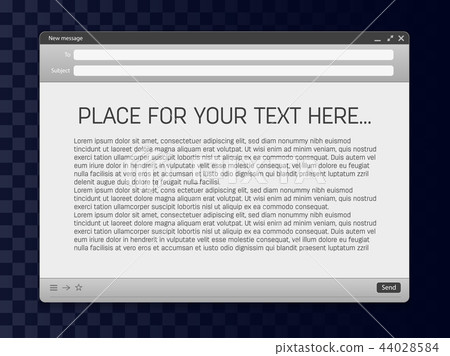 Creative vector illustration of email message interface with send form isolated on transparent 44028584