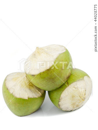 Green coconut truit isolated on white background 44028775