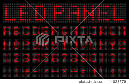 Creative vector illustration of led digital alphabet, font, electronic number digital display Creative vector illustration of led digital alphabet, font, electronic number digital display 44028776
