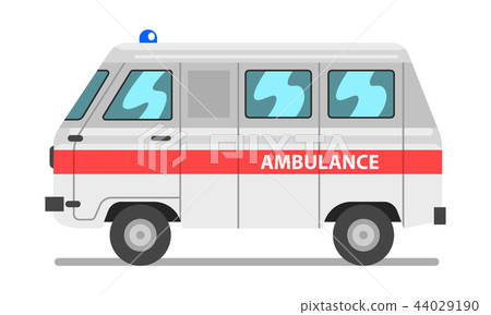 White and red ambulance car, emergency medical van vector Illustration on a white background White and red ambulance car, emergency medical van vector Illustration on a white background 44029190