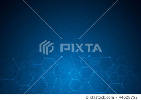 hexagon background , Technology polygonal concept  44029752