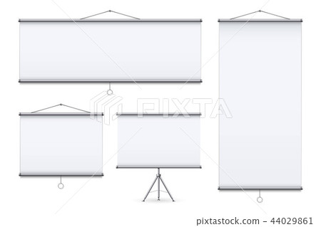 Creative vector illustration of empty meeting projector screen isolated on transparent background 44029861