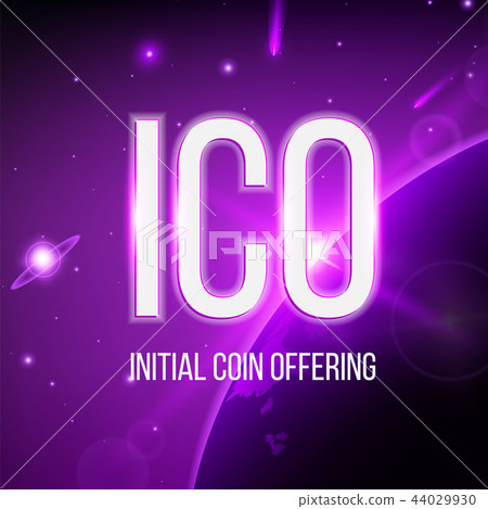 Creative vector illustration of ICO initial coin offering banner background. Blockchain business Creative vector illustration of ICO initial coin offering banner background. Blockchain business 44029930