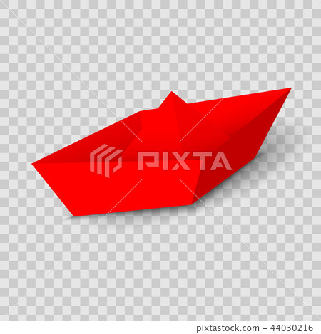 Creative vector illustration of 3d red paper ship leading among white isolated on background Creative vector illustration of 3d red paper ship leading among white isolated on background 44030216