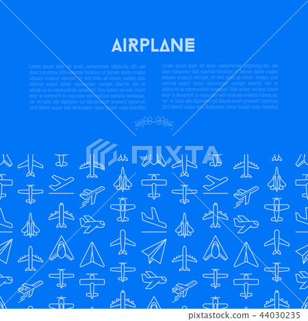 Airplane concept with thin line icons Airplane concept with thin line icons 44030235