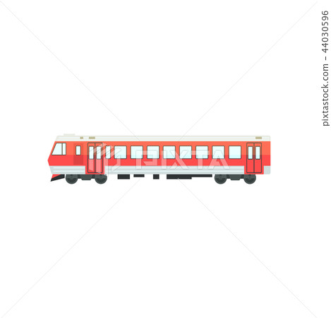 Red passenger train locomotive, railway carriage vector Illustration on a white background Red passenger train locomotive, railway carriage vector Illustration on a white background 44030596