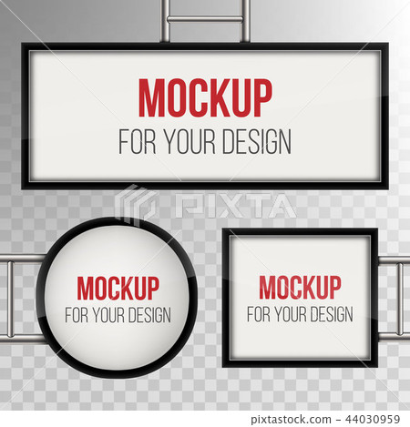 Creative vector illustration of street sign hanging mounted illuminated lightbox isolated on Creative vector illustration of street sign hanging mounted illuminated lightbox isolated on 44030959