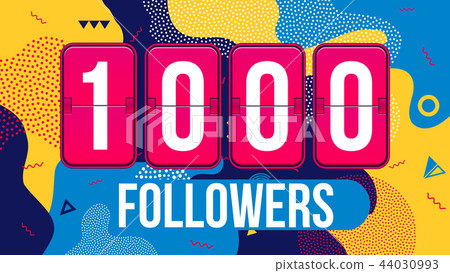 Creative vector illustration of 1000 followers subscribers, thank you card banner isolated on 44030993