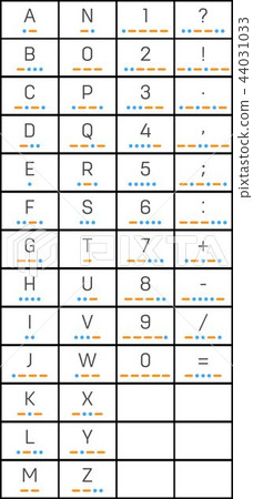 Creative vector illustration of international telegraph morse code alphabet isolated on transparent 44031033