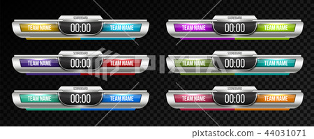 Creative vector illustration digital scoreboard broadcast graphic isolated on transparent background 44031071
