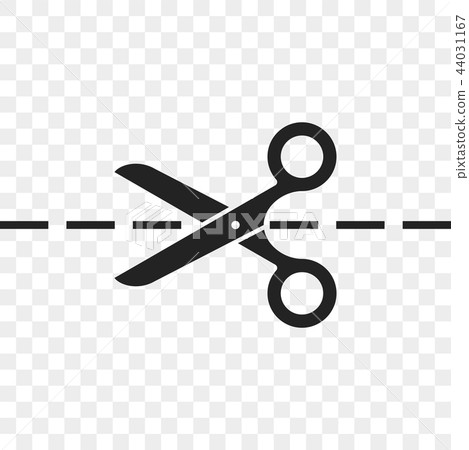 Scissors cutting line vector icon - Stock Illustration [44031167] - PIXTA