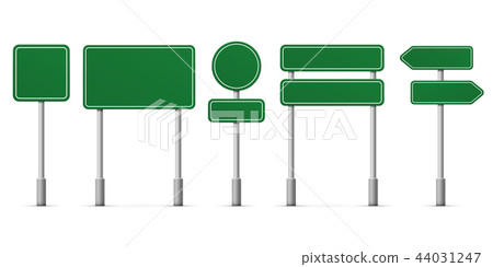 Road Green Signs Vector Icons - Stock Illustration [44031247] - Pixta