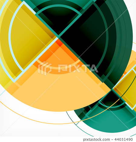 Creative circles geometric abstract background with 3d effect Creative circles geometric abstract background with 3d effect 44031490