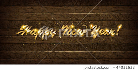 Golden inscription Happy New Year 2019 Golden inscription Happy New Year 2019 44031638