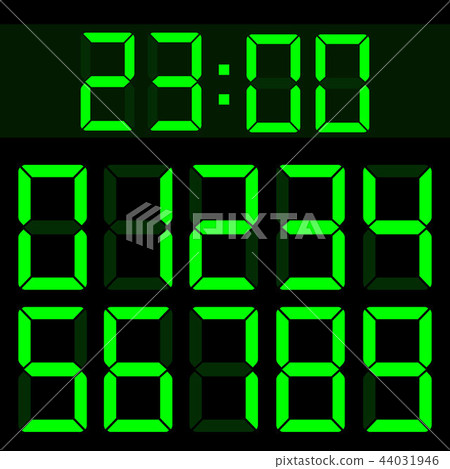 Creative vector illustration of calculator liquid crystal digital numbers isolated on background Creative vector illustration of calculator liquid crystal digital numbers isolated on background 44031946