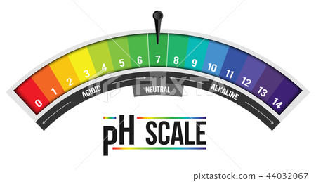 Creative vector illustration of pH scale value isolated on background. Chemical art design 44032067