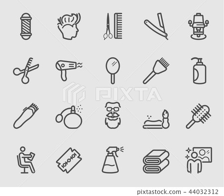 Line icons set for Barber shop - Stock Illustration [44032312] - PIXTA