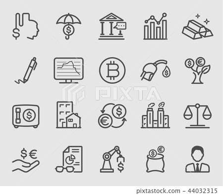 Line icons set for Investment, Finance, Currency - Stock Illustration ...