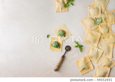 Ingredients for homemade pasta cooking Ingredients for homemade pasta cooking 44032691