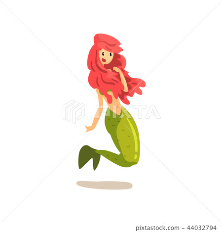 Mermaid ancient mythical creature cartoon vector Illustration on a white background Mermaid ancient mythical creature cartoon vector Illustration on a white background 44032794