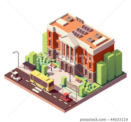 Vector isometric university building - Stock Illustration [44033119 ...