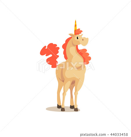 Unicorn ancient mythical creature cartoon vector Illustration on a white background 44033458
