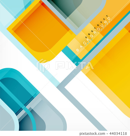 Colorful round squares modern geometric background Colorful round squares modern geometric background 44034118