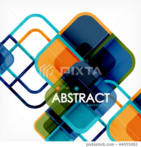 Colorful round squares modern geometric background Colorful round squares modern geometric background 44035002
