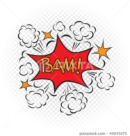 bam explode cartoon illustration 44035070