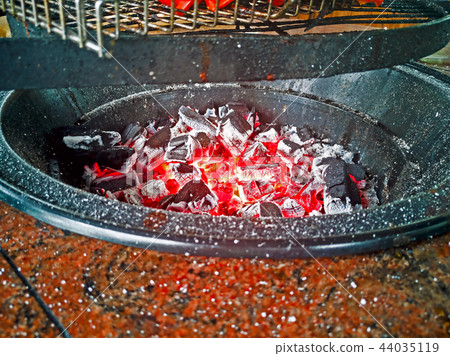 Charcoal grill with vegetables Charcoal grill with vegetables 44035119