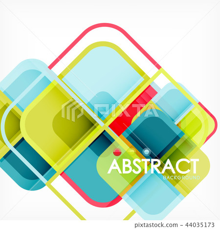 Colorful round squares modern geometric background Colorful round squares modern geometric background 44035173
