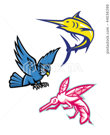 Wildlife Jumping Flying Mascot Collection 44036399