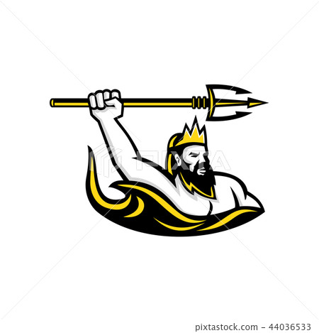Triton Wielding Trident Mascot Triton Wielding Trident Mascot 44036533