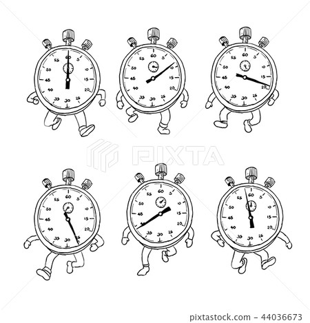 Stopwatch Running Run Cycle Drawing Sequence 44036673