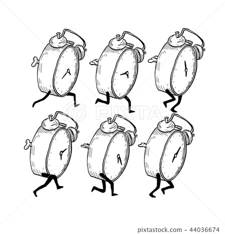 Alarm Clock Run Cycle Drawing Sequence 44036674