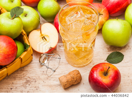 Glass of homemade organic apple cider 44036842