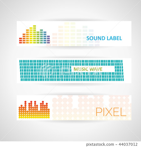 Sound banner. Color logo equalizer Sound banner. Color logo equalizer 44037012