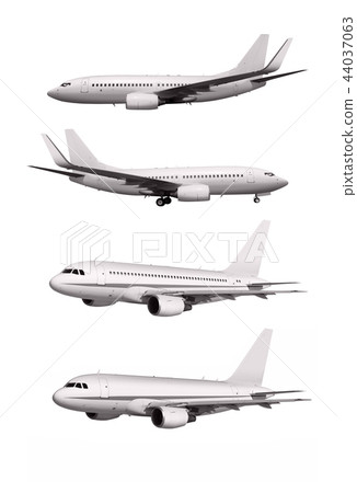 white planes isolated on white 44037063