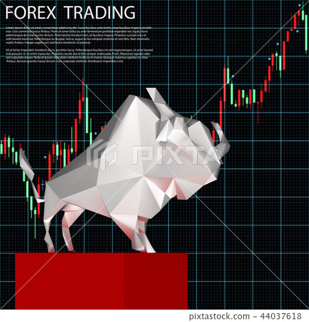 Forex trading with bull. Vector 44037618