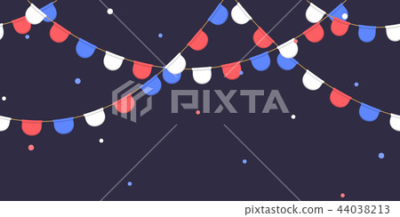 Seamless garland with celebration flags chain Seamless garland with celebration flags chain 44038213
