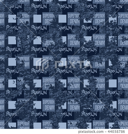 Denim typography, Brooklyn New York Artwork apparel stencil. Fashion Jeans Graphics. Seamless fabric 44038786