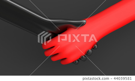 Red and black handshake Red and black handshake 44039581