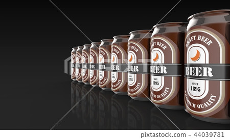Cans of beer large amount right black background 44039781