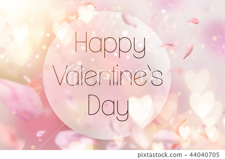 Abstract composition for Valentine Day. Wooden hearts on old white desk. 44040705