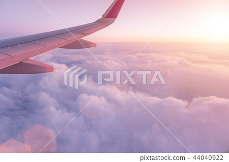 Sunset sky from the airplane window 44040922