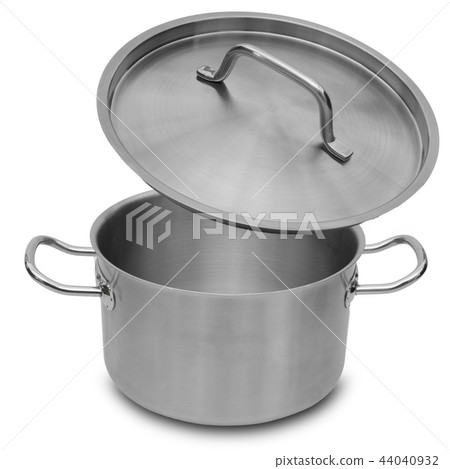 Stainless steel pot isolated. 44040932